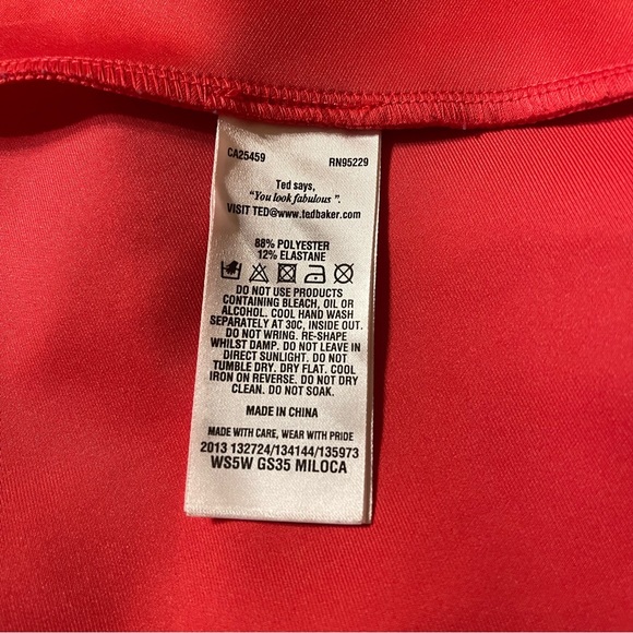 TED BAKER orange pleated‎ skater knee length skirt - Picture 8 of 12